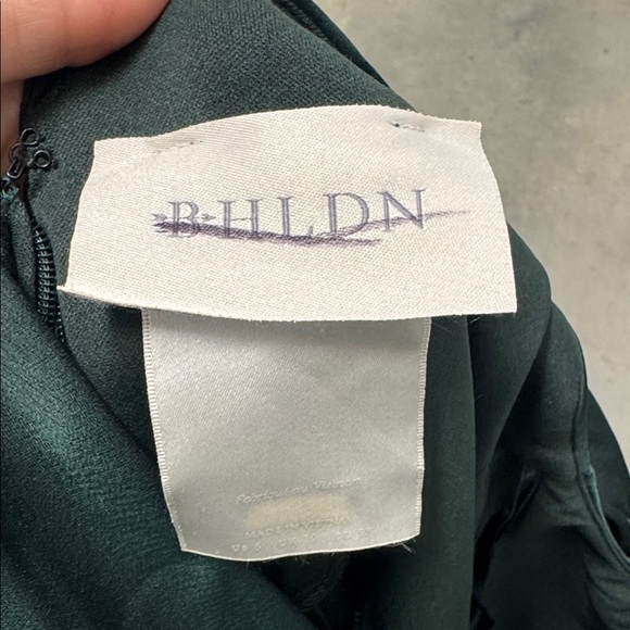 BHLDN Beckett Satin Maxi Dress Anthropologie dark emerald US size 6 - Picture 6 of 6